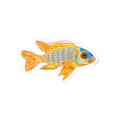 Yellow Peacock Cichlid Sticker